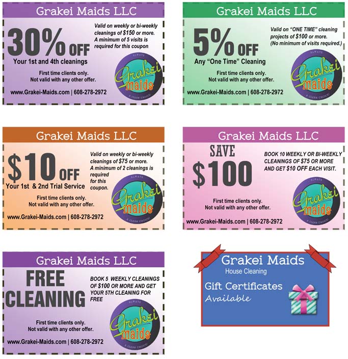 COUPON DEALS GRAKEI HOUSE CLEANING $30/hr